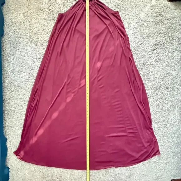 David's Bridal Women Dress Sz 8 Wine F19533 Halter Bridesmaid Prom Formal - Picture 7 of 8